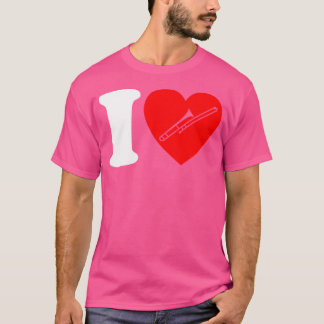 Camiseta I Love Trombone Marching Band Orchestra Trombonist