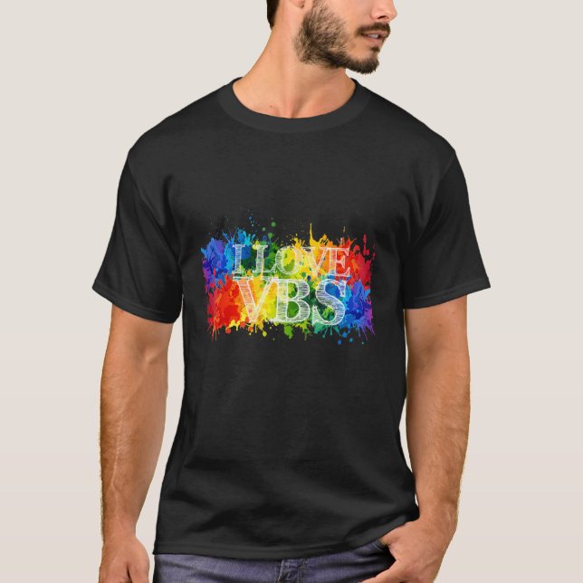Camiseta I Love Vbs  Crew Vacation Bible School Paint Splat (Anverso)