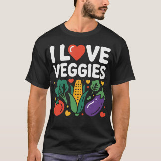 Camiseta I Love Veggies Cute