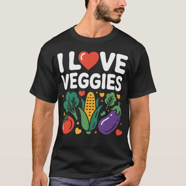 Camiseta I Love Veggies Cute (Anverso)
