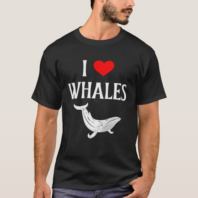 Camiseta I Love Whales I Heart Whales Marine Mammal Whale (Anverso)