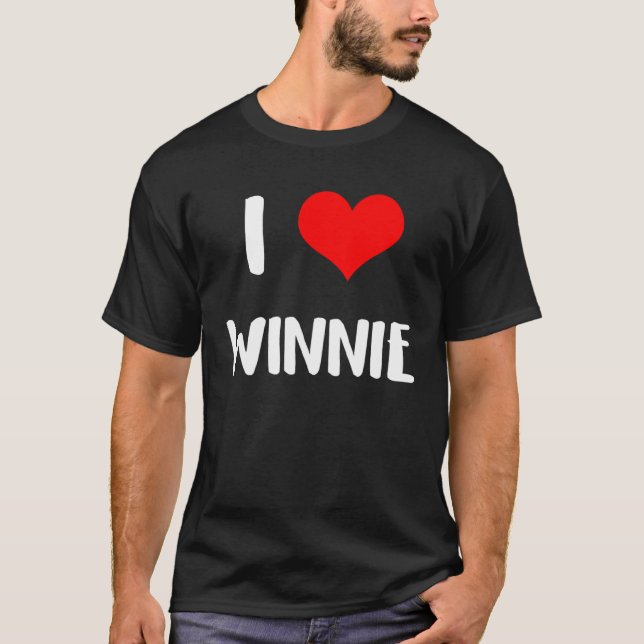 Camiseta I love WINNIE  valentine guy heart Anniversary 6 (Anverso)