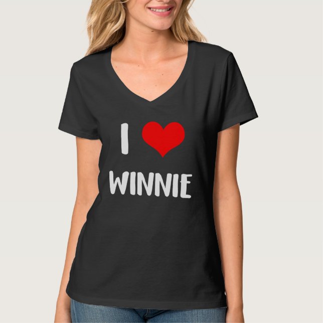 Camiseta I love WINNIE  valentine guy heart Anniversary 6 (Anverso)