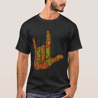 Camiseta I Love You ASL Black History Month BLM Deaf Africa