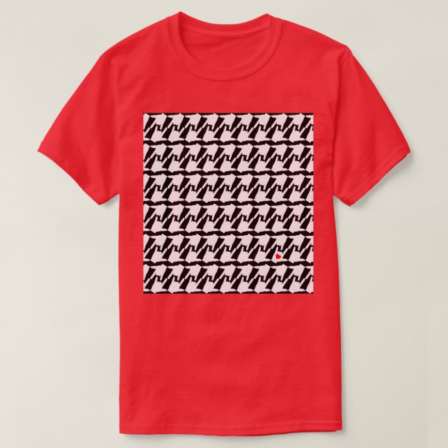 Camiseta I Love You ASL Houndstooth (Diseño del anverso)