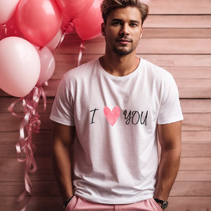 Camiseta "I love you" audaces acuarelas Corazón hombres