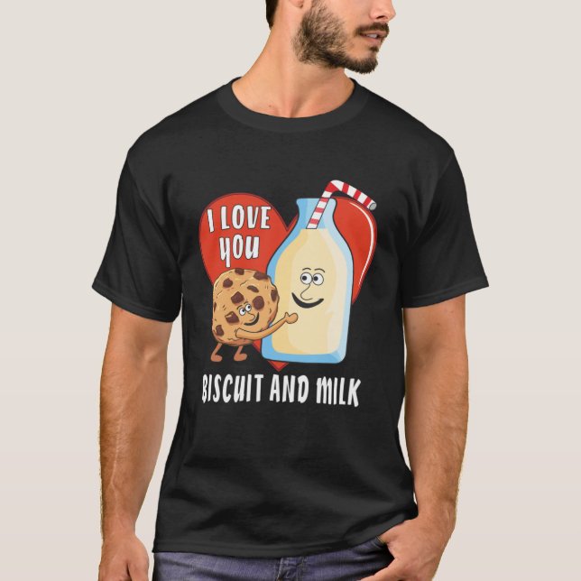 Camiseta I LOVE YOU BISCUIT AND MILK Biscuit Milk Friends (Anverso)