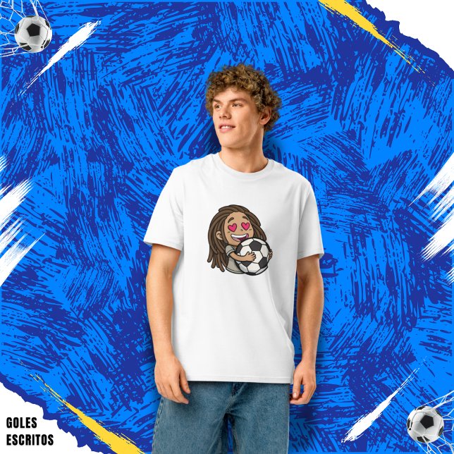 Camiseta I love you football, woman with dreadlocks (Subido por el creador)