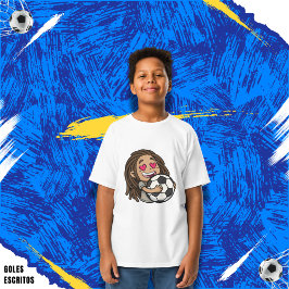 Camiseta I love you football, woman with dreadlocks
