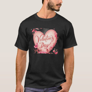 Camiseta I Love You Happy Valentine's Day Black T-Shirt