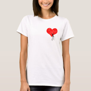 Camiseta I Love You Red Heart divertido cool elegante