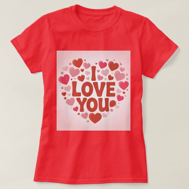Camiseta I Love You Red T-Shirt (Diseño del anverso)