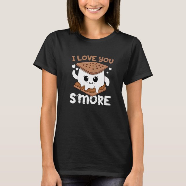 Camiseta I Love You S'more Boy Camping Toddler Girl Campfir (Anverso)