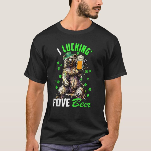 Camiseta I Luckin' Fove Beer Funny St. Patty's Day Go Lucky (Anverso)