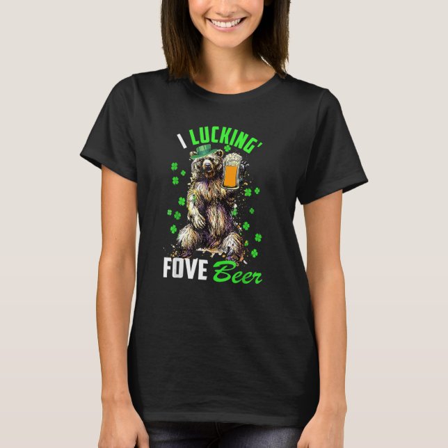 Camiseta I Luckin' Fove Beer Funny St. Patty's Day Go Lucky (Anverso)