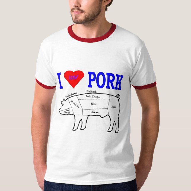 CAMISETA I LUV PORK (Anverso)