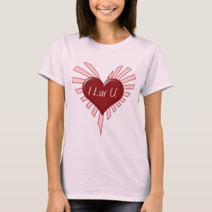 Camiseta I Luv usted tarjeta del día de San Valentín