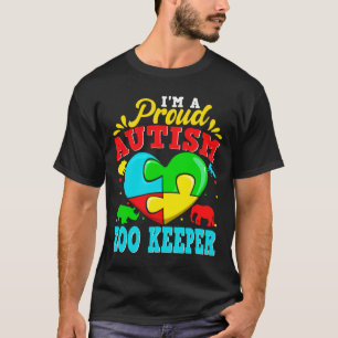 Camiseta I M A Proud Autism Zoo Keeper Puzzle Heart Autisti