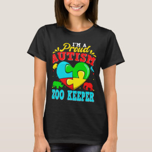 Camiseta I M A Proud Autism Zoo Keeper Puzzle Heart Autisti