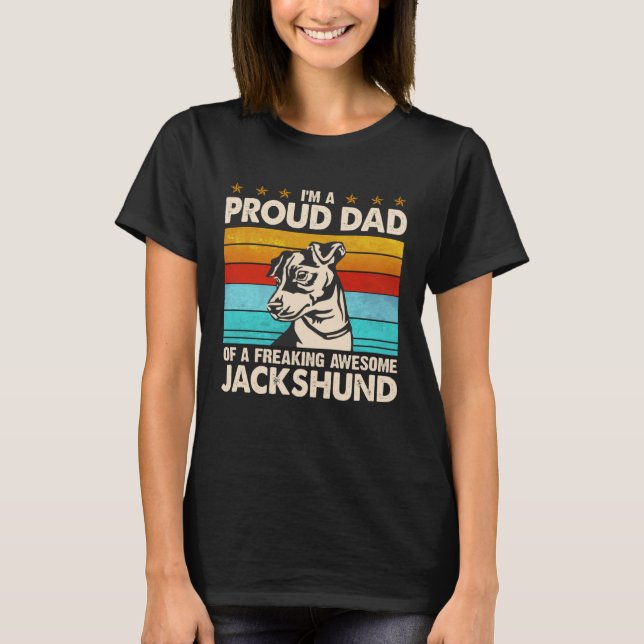 Camiseta I m A Proud Dad Of A Freaking Awesome Jackshund (Anverso)