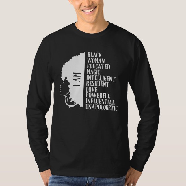Camiseta I m Black Women Educated Magic Afro Girls Black Hi (Anverso)