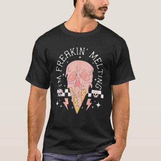Camiseta I m Freakin Melting Ice Cream Skull Spooky Season 