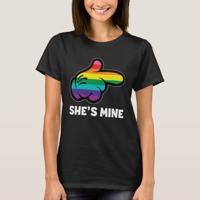 Camiseta I m Hers Rainbow Lesbian Couple LGBT Pride Matchin (Anverso)