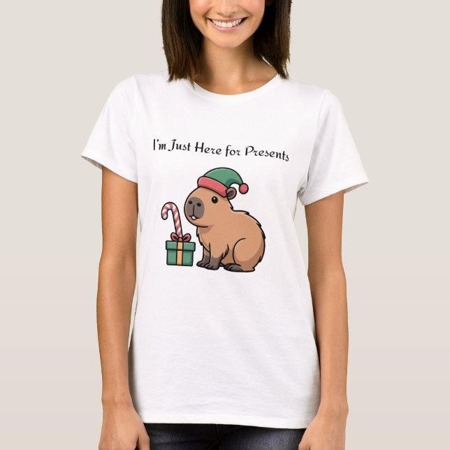 Camiseta I’m Just Here for the Presents | Cute Capybara Chr (Anverso)
