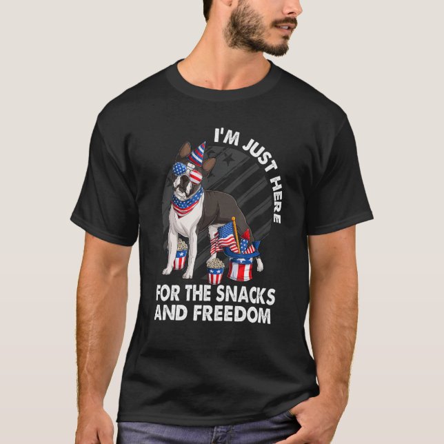 Camiseta I m just here for the snacks and freedom Boston Te (Anverso)