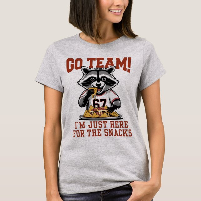 Camiseta I’m Just Here For the Snacks, Funny Raccoon Sports (Anverso)