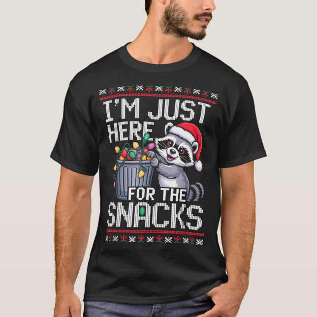 Camiseta I’m Just Here For The Snacks Raccoon Christmas Ugl (Anverso)