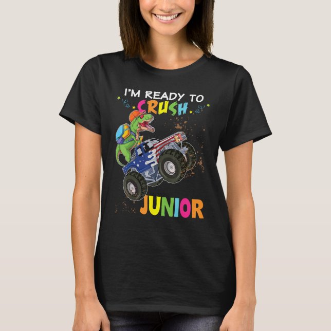 Camiseta I m Ready To Crush Junior Dinosaur Monster Car Bac (Anverso)