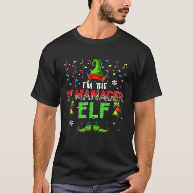 Camiseta I m The IT Manager Elf Xmas Leopard Elf Costume  F (Anverso)