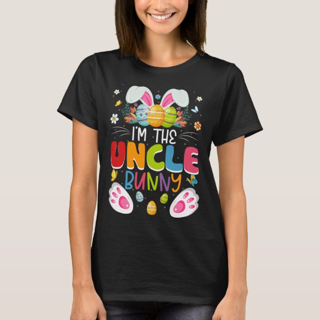 Camiseta I m The Uncle Bunny Matching Family Easter Day Par (Anverso)