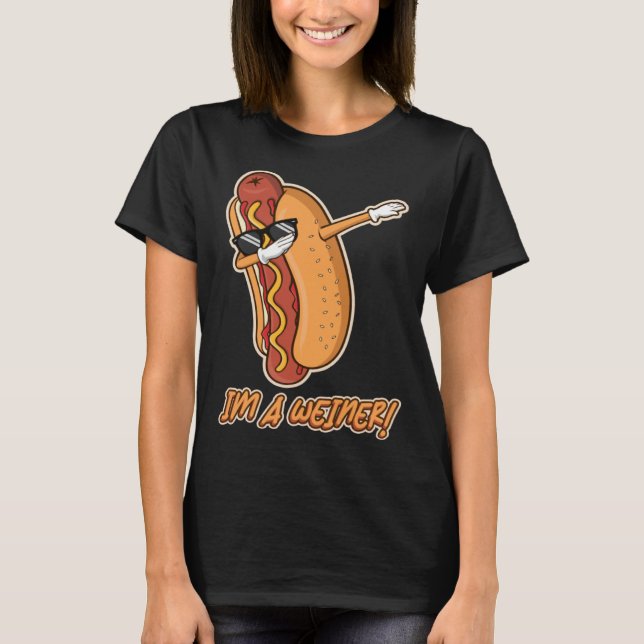 Camiseta I m Wiener  Dabbing Sunglasses Hotdog Food  Humor (Anverso)