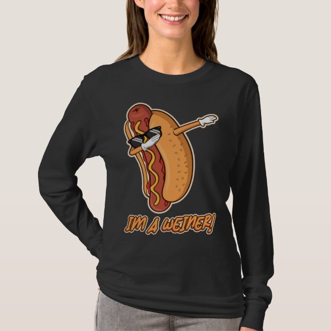 Camiseta I m Wiener  Dabbing Sunglasses Hotdog Food  Humor (Anverso)