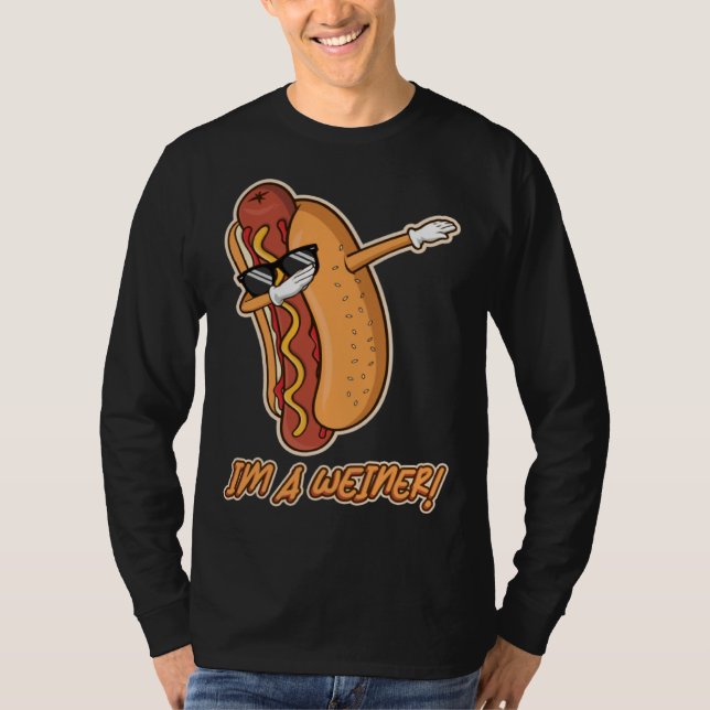 Camiseta I m Wiener  Dabbing Sunglasses Hotdog Food  Humor (Anverso)