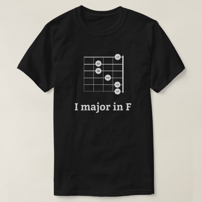 Camiseta I Major In F | Guitar Chord (Diseño del anverso)