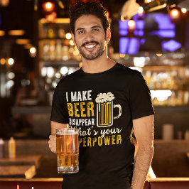 Camiseta I Make Beer Disappear, Funny Beer Lover T-Shirt