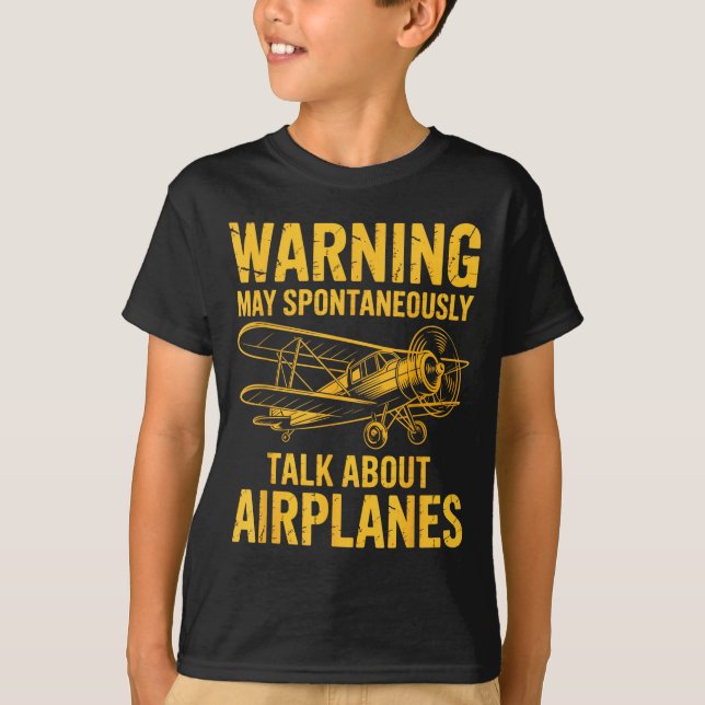 Camiseta I May Sntaneously Talk About Airplanes Funny Airpl (Anverso)
