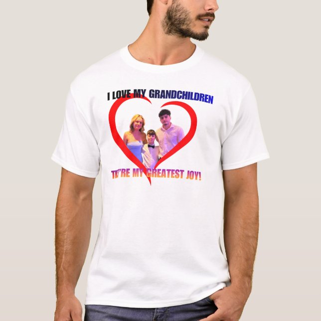 Camiseta I ❤️ My Grandchildren Custom Photo T-Shirt | Proud (Anverso)