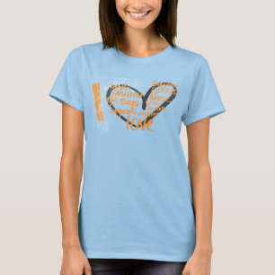 Camiseta I naranja de la pintada del corazón