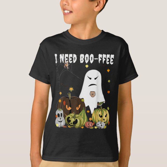 Camiseta I Need Boo-ffee Ghost Jack-o-lantern Coffee Lover  (Anverso)