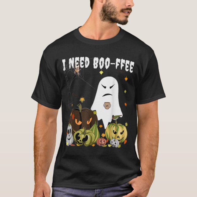 Camiseta I Need Boo-ffee Ghost Jack-o-lantern Coffee Lover  (Anverso)