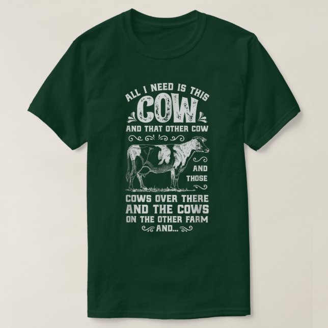 Camiseta I Need Is This Cow Funny Farmer Women Men Dairy Fa (Diseño del anverso)