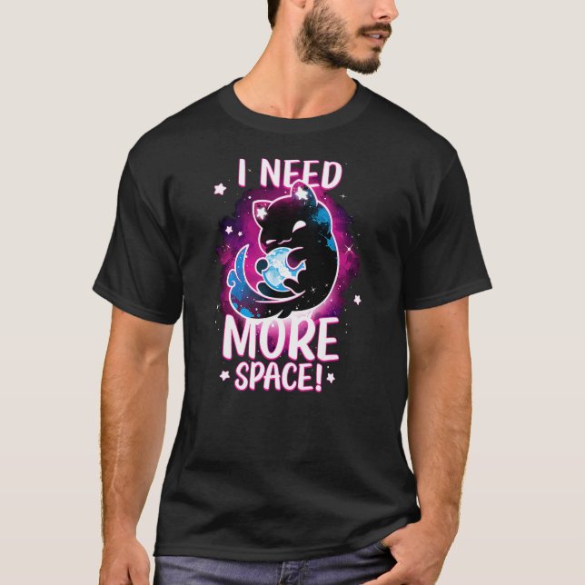 Camiseta I Need More Space Astronaut Cat In Outer Space (Anverso)