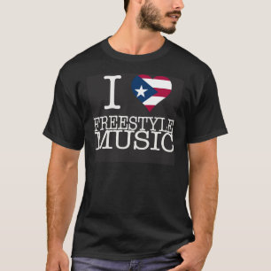 CAMISETA I NEGRO DE LA MÚSICA DEL ESTILO LIBRE DEL CORAZÓ