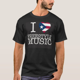 CAMISETA I NEGRO DE LA MÚSICA DEL ESTILO LIBRE DEL CORAZÓN