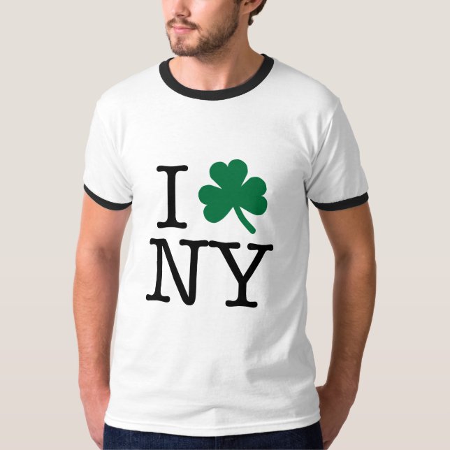 Camiseta I negro del TRÉBOL NY en luz (Anverso)