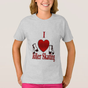 Camiseta I patinaje sobre ruedas del corazón